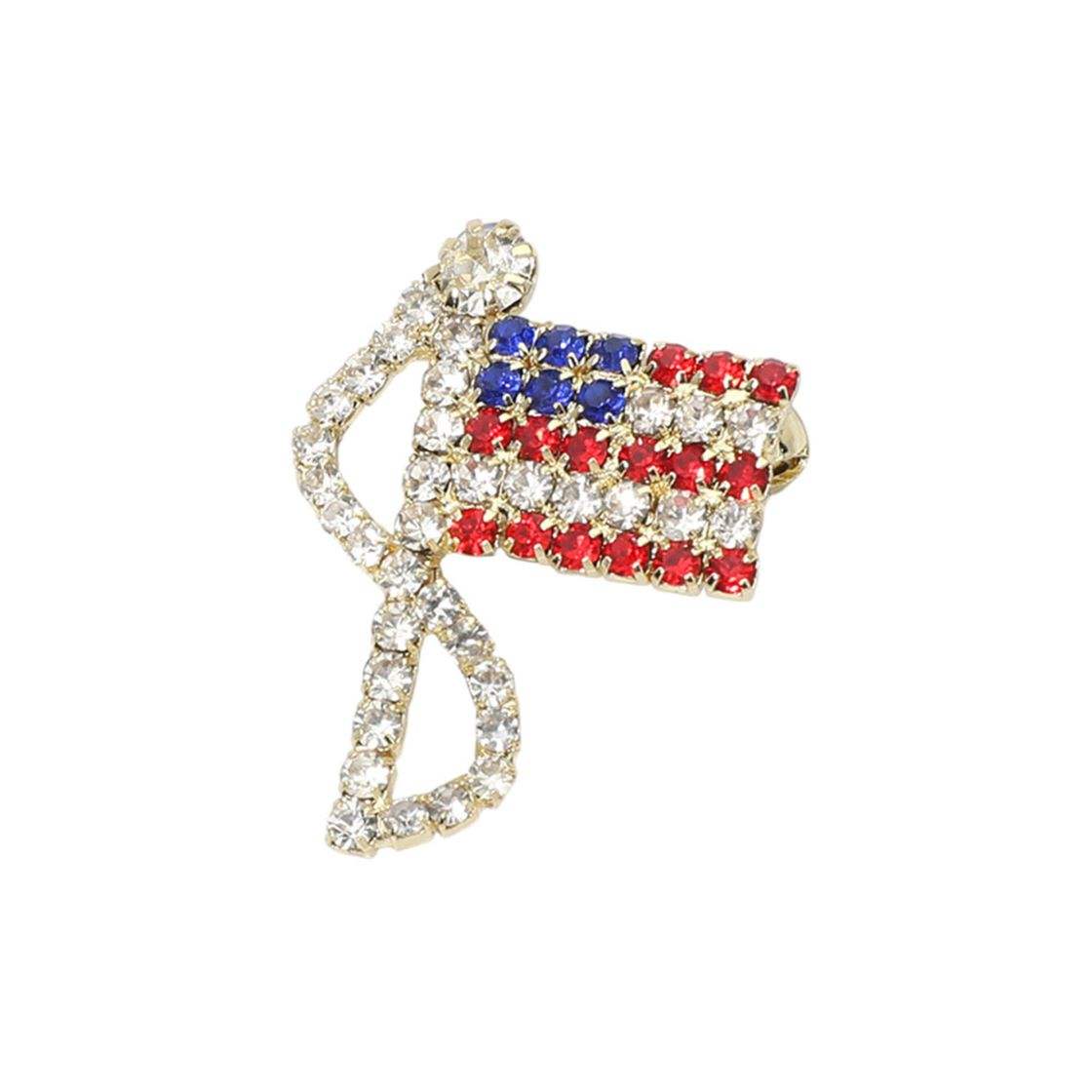 Rhinestone American USA Flag Pin Brooch - Madeline Love - Flyclothing LLC