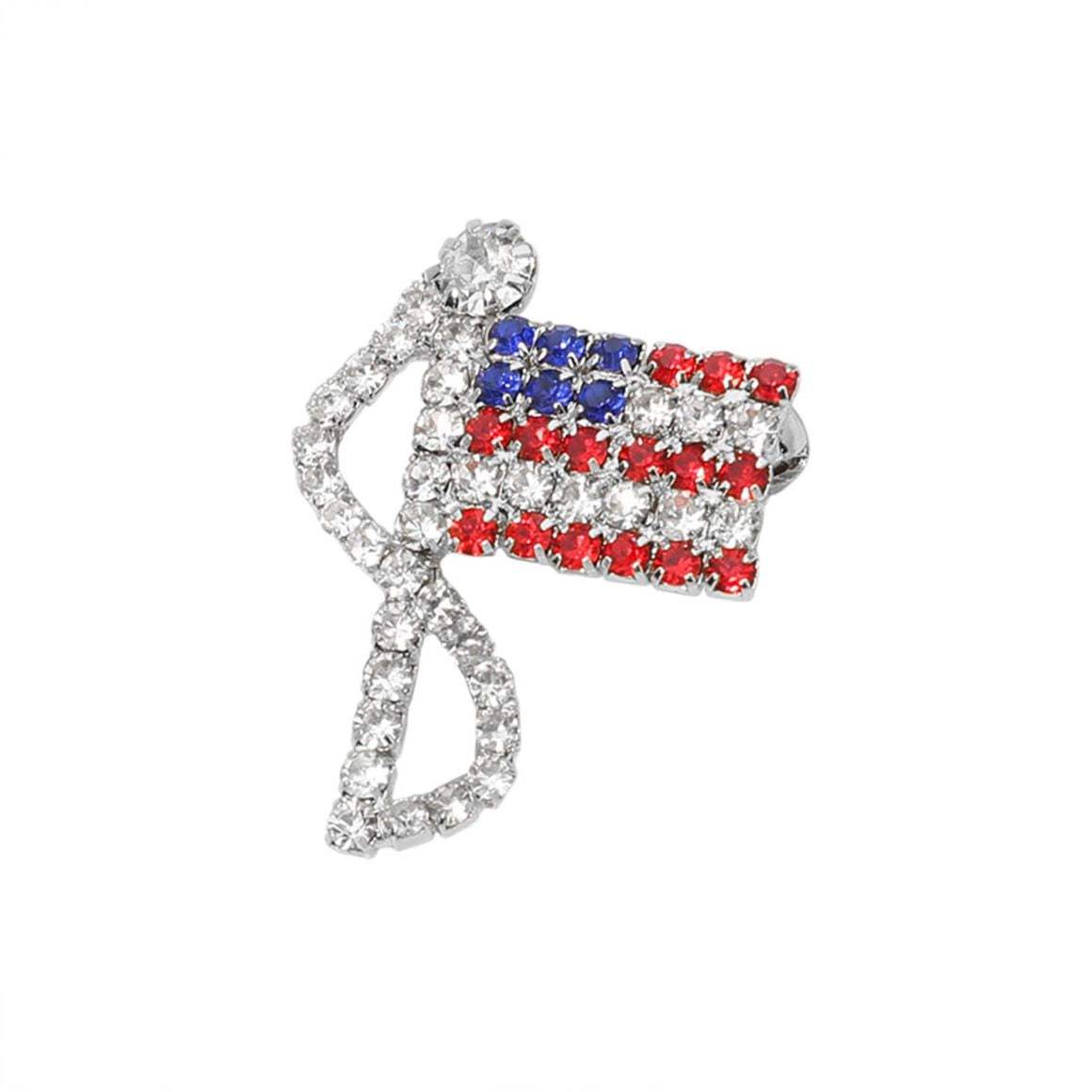 Rhinestone American USA Flag Pin Brooch - Madeline Love - Flyclothing LLC