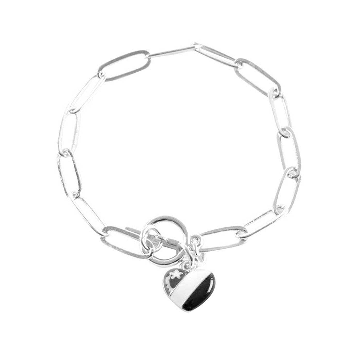 American USA Flag Heart Charm Toggle Bracelet - Madeline Love - Flyclothing LLC