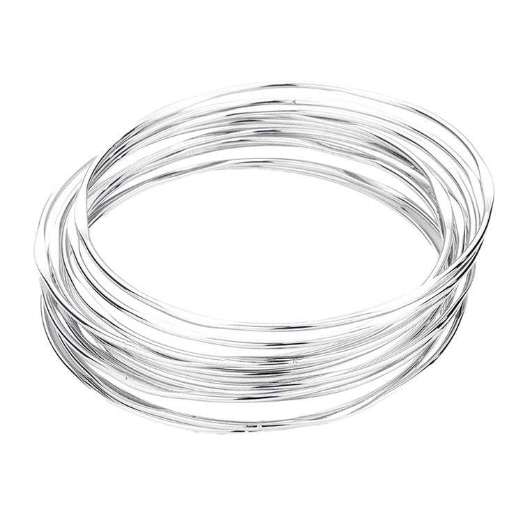 12PCS Metal Stackable Bangle Bracelets - Madeline Love - Flyclothing LLC