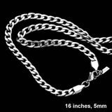 16 INCH, 5mm Stainless Steel Cuban Chain Necklace - Madeline Love - Flyclothing LLC