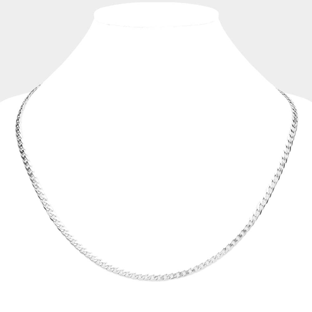18 INCH, 4mm Stainless Steel Diamond Cut Cuban Chain Necklace - Madeline Love - Flyclothing LLC