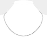18 INCH, 4mm Stainless Steel Rope Chain Necklace - Madeline Love - Flyclothing LLC