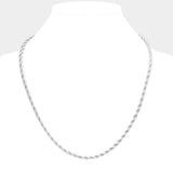 20 INCH, 3mm Stainless Steel Rope Chain Necklace - Madeline Love - Flyclothing LLC