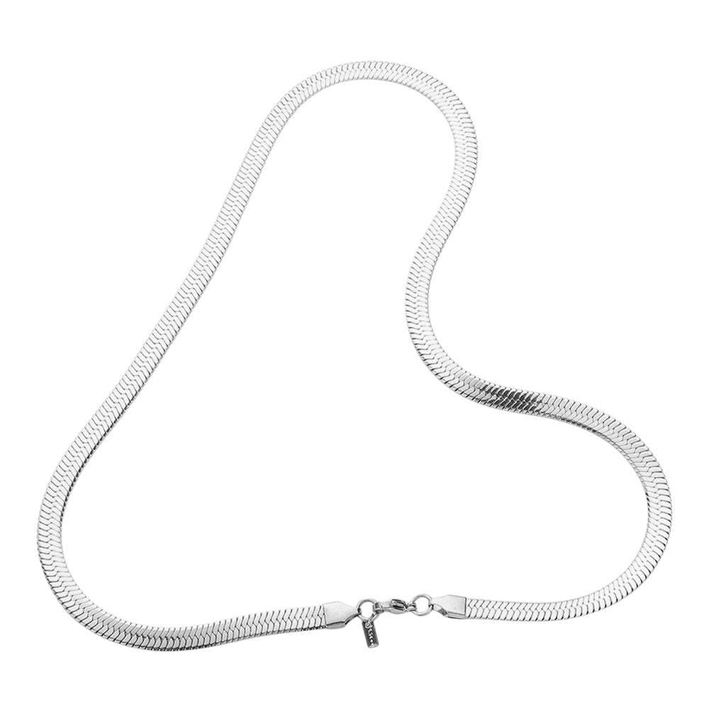 20 Inch, 6mm Stainless Steel Herringbone Chain Necklace - Madeline Love - Flyclothing LLC