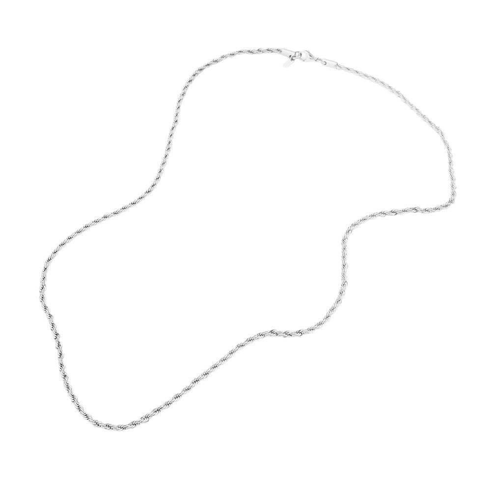 24 INCH, 3mm Stainless Steel Rope Chain Necklace - Madeline Love - Flyclothing LLC