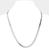 24 Inch, 7mm Stainless Steel Herringbone Chain Necklace - Madeline Love - Flyclothing LLC
