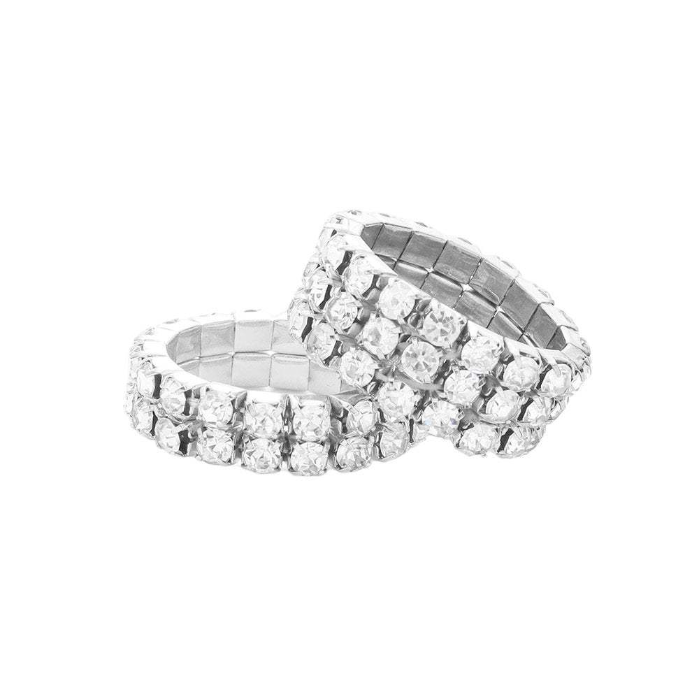 2PCS Rhinestone Stretch Rings - Madeline Love - Flyclothing LLC