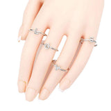 4PCS - LOVE Rhinestone Embellished Message Rings - Madeline Love - Flyclothing LLC