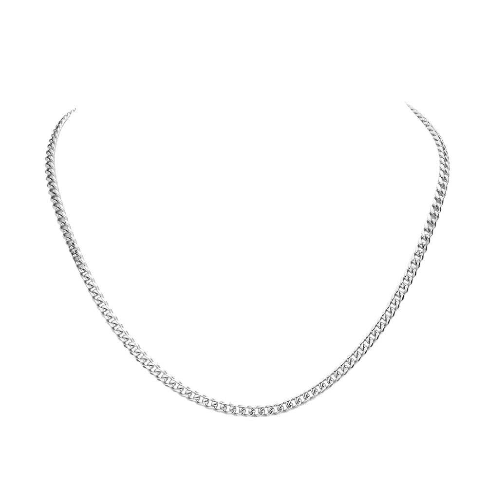 6 Diamond Cut Stainless Steel 18 Inch 4mm Cuban Chain Necklace - Madeline Love - Flyclothing LLC