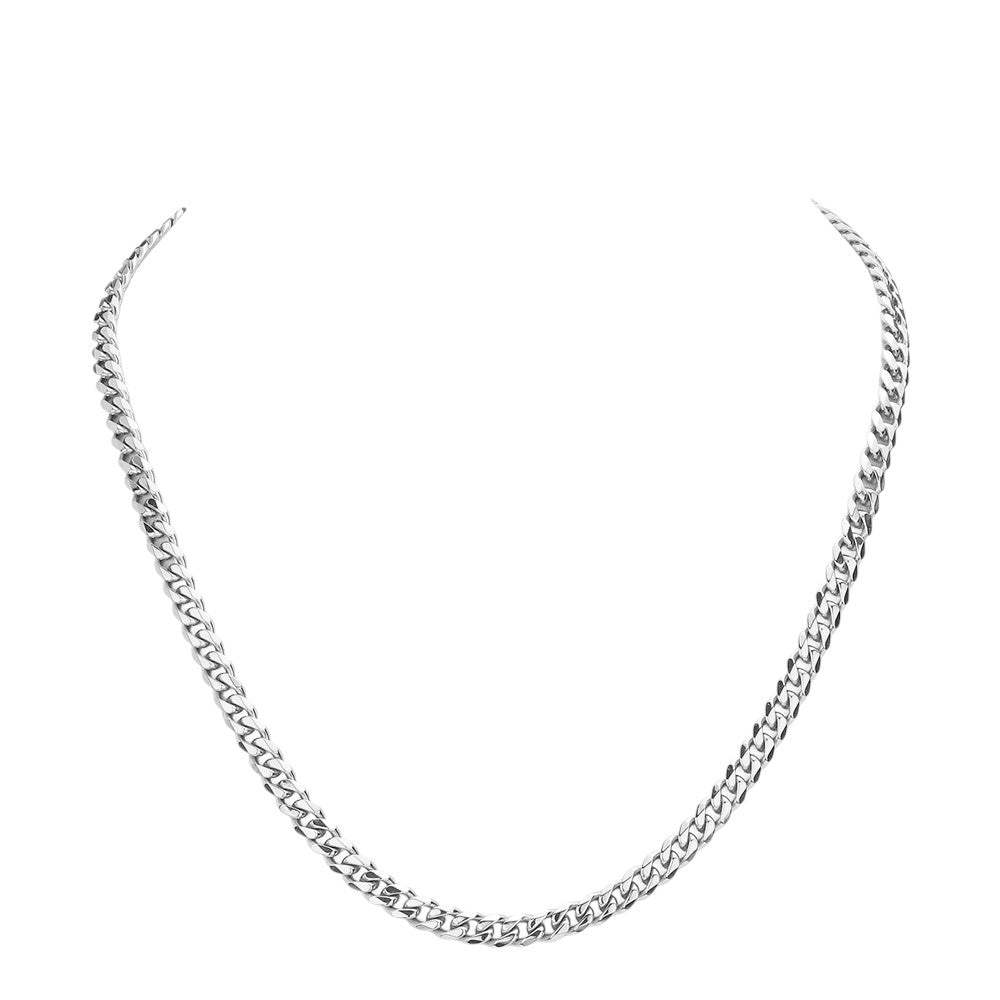 6 Diamond Cut Stainless Steel 20 Inch 6.2mm Cuban Chain Necklace - Madeline Love - Flyclothing LLC