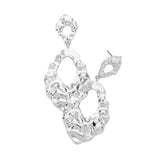Abstract Hammered Metal Dangle Earrings - Madeline Love - Flyclothing LLC