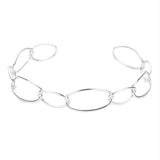 Brass Metal Open Oval Link Cuff Bracelet - Madeline Love - Flyclothing LLC