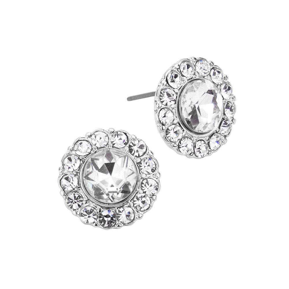 Bubble Stone Embellished Round Stud Earrings - Madeline Love - Flyclothing LLC