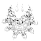 Chunky Chain Pearl Bib Necklace - Madeline Love - Flyclothing LLC