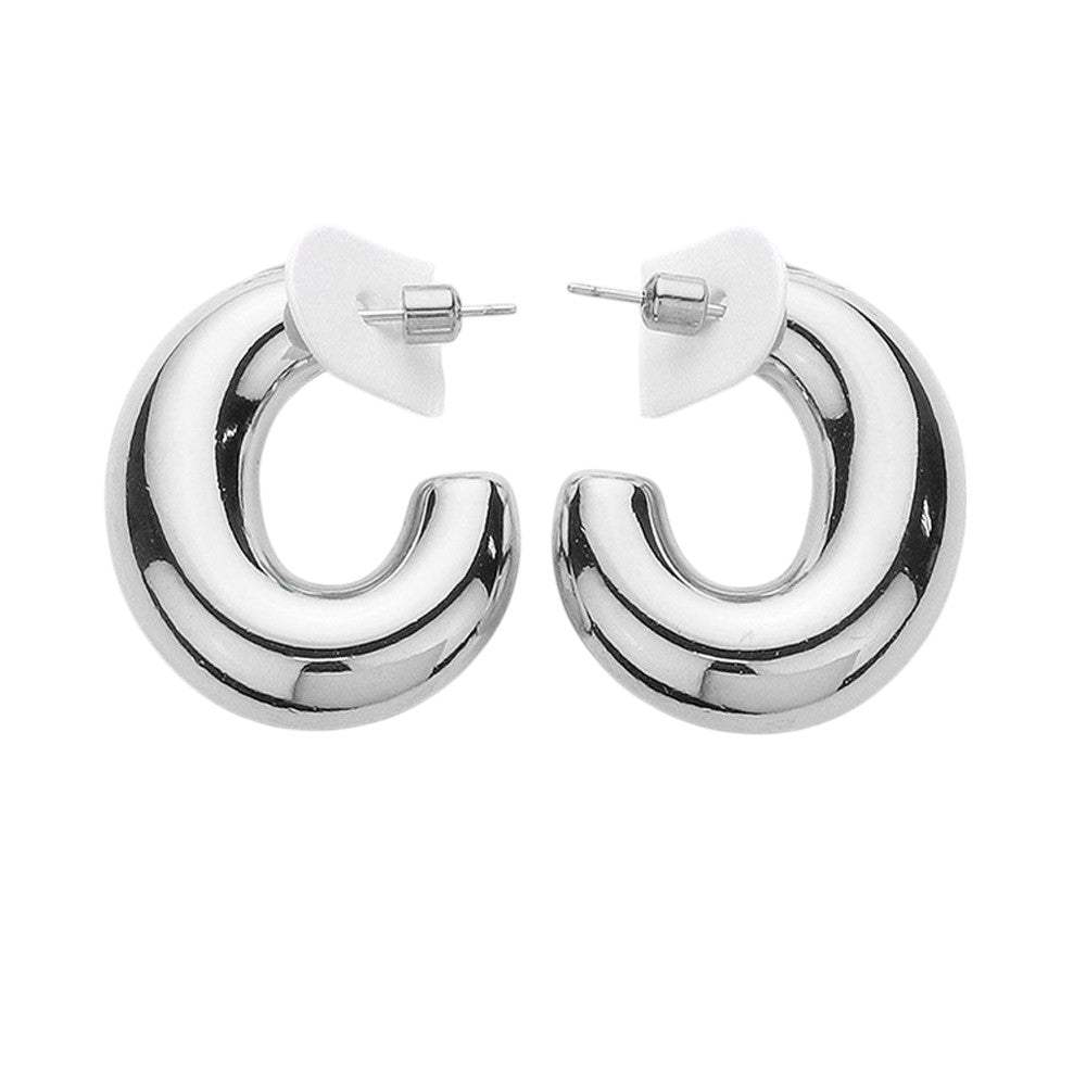 Chunky Stainless Steel Hoop Earrings - Madeline Love - Flyclothing LLC