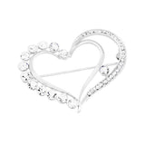 Stone Trimmed Heart Pin Brooch - Madeline Love - Flyclothing LLC
