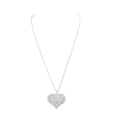 Crystal Pave Heart Pendant Long Necklace - Madeline Love - Flyclothing LLC
