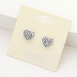 Crystal Pave Heart Stud Earrings - Madeline Love - Flyclothing LLC