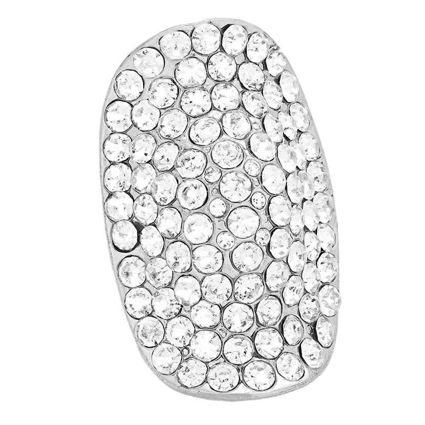 Crystal Rhinestone Pave Stretch Cocktail Ring - Madeline Love - Flyclothing LLC