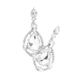 Crystal Rhinestone Teardrop Evening Earrings - Madeline Love - Flyclothing LLC