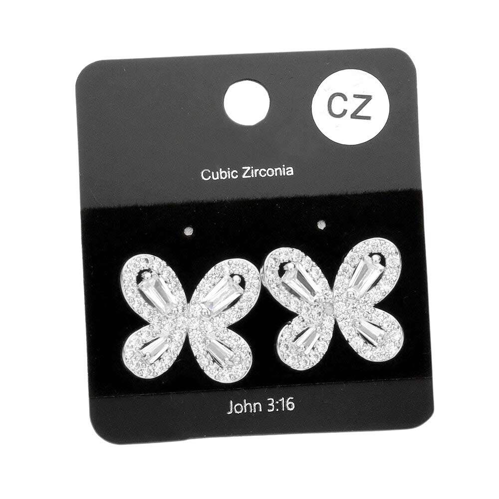 CZ Butterfly Evening Earrings - Madeline Love - Flyclothing LLC