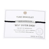 Gold Dipped BEST SISTER Pointed Rope Pull Tie Bracelet - Madeline Love - Flyclothing LLC
