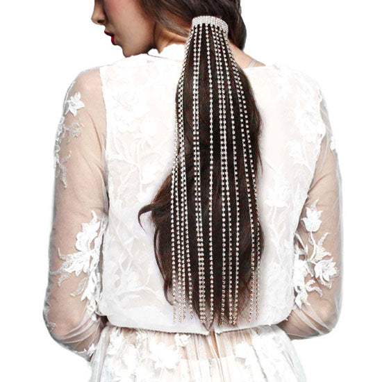 Fashionable Rhinestone Fringe Barrette - Madeline Love - Flyclothing LLC