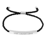 Gold Dipped LIVE LAUGH LOVE Message Rope Pull Tie Bracelet - Madeline Love - Flyclothing LLC