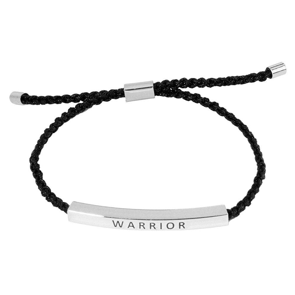 Gold Dipped WARRIOR Bar Pointed Rope Pull Tie Bracelet - Madeline Love - Flyclothing LLC