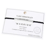 Gold Dipped WARRIOR Bar Pointed Rope Pull Tie Bracelet - Madeline Love - Flyclothing LLC