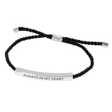 Gold Dipped ALWYAS IN MY HEART Rope Pull Tie Bracelet - Madeline Love - Flyclothing LLC