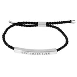 Gold Dipped BEST SISTER Pointed Rope Pull Tie Bracelet - Madeline Love - Flyclothing LLC