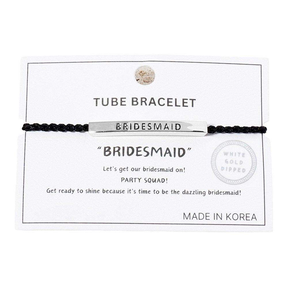 Gold Dipped Bridesmaid Bar Pointed Rope Pull Tie Bracelet - Madeline Love - Flyclothing LLC