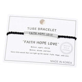 Gold Dipped FAITH HOPE LOVE Rope Cinch Pull Tie Bracelet - Madeline Love - Flyclothing LLC