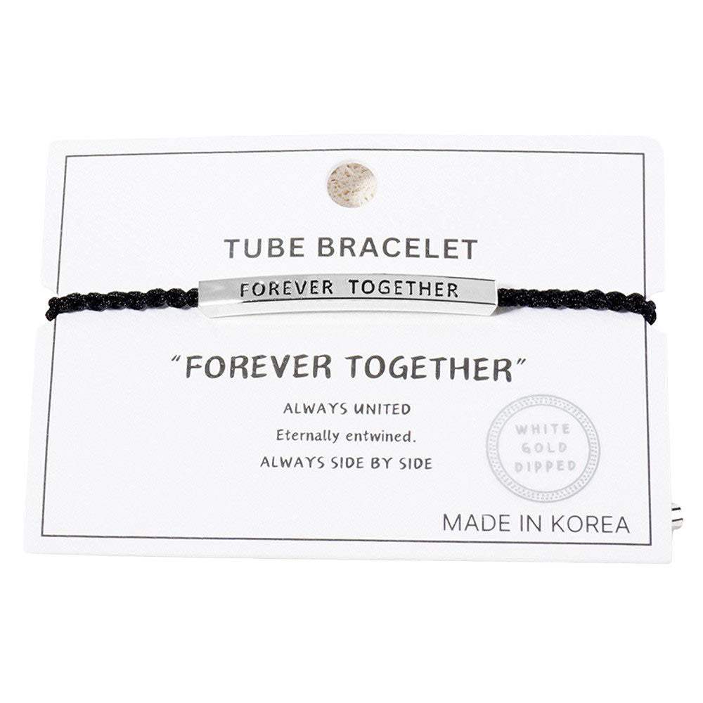 Gold Dipped FOREVER TOGETHER Pointed Rope Pull Tie Bracelet - Madeline Love - Flyclothing LLC
