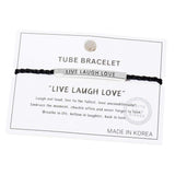 Gold Dipped LIVE LAUGH LOVE Message Rope Pull Tie Bracelet - Madeline Love - Flyclothing LLC