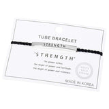Gold Dipped STRENGTH Message Pointed Rope Pull Tie Bracelet - Madeline Love - Flyclothing LLC