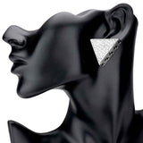 Greek Pattern Rhinestone Embellished Triangle Earrings - Madeline Love - Flyclothing LLC