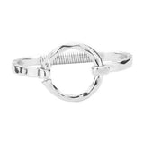 Hammered Open Metal Circle Hook Bracelet - Madeline Love - Flyclothing LLC