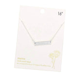 Mama Message Metal Rectangle Pendant Necklace - Madeline Love - Flyclothing LLC