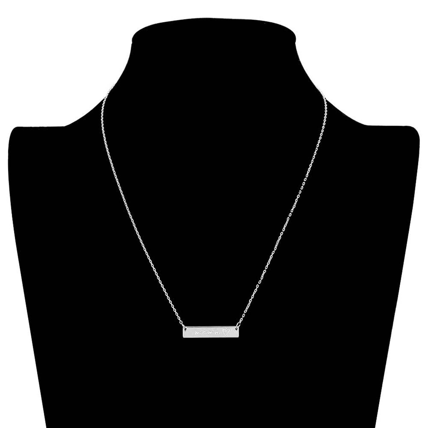 Mama Message Metal Rectangle Pendant Necklace - Madeline Love - Flyclothing LLC