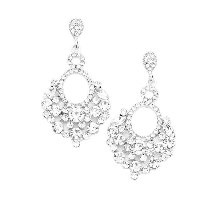 Marquise Crystal Chandelier Statement Evening Earrings - Madeline Love - Flyclothing LLC