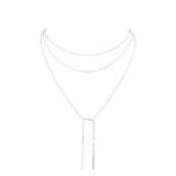 Metal Bar Dangle Tip Layered Necklace - Madeline Love - Flyclothing LLC