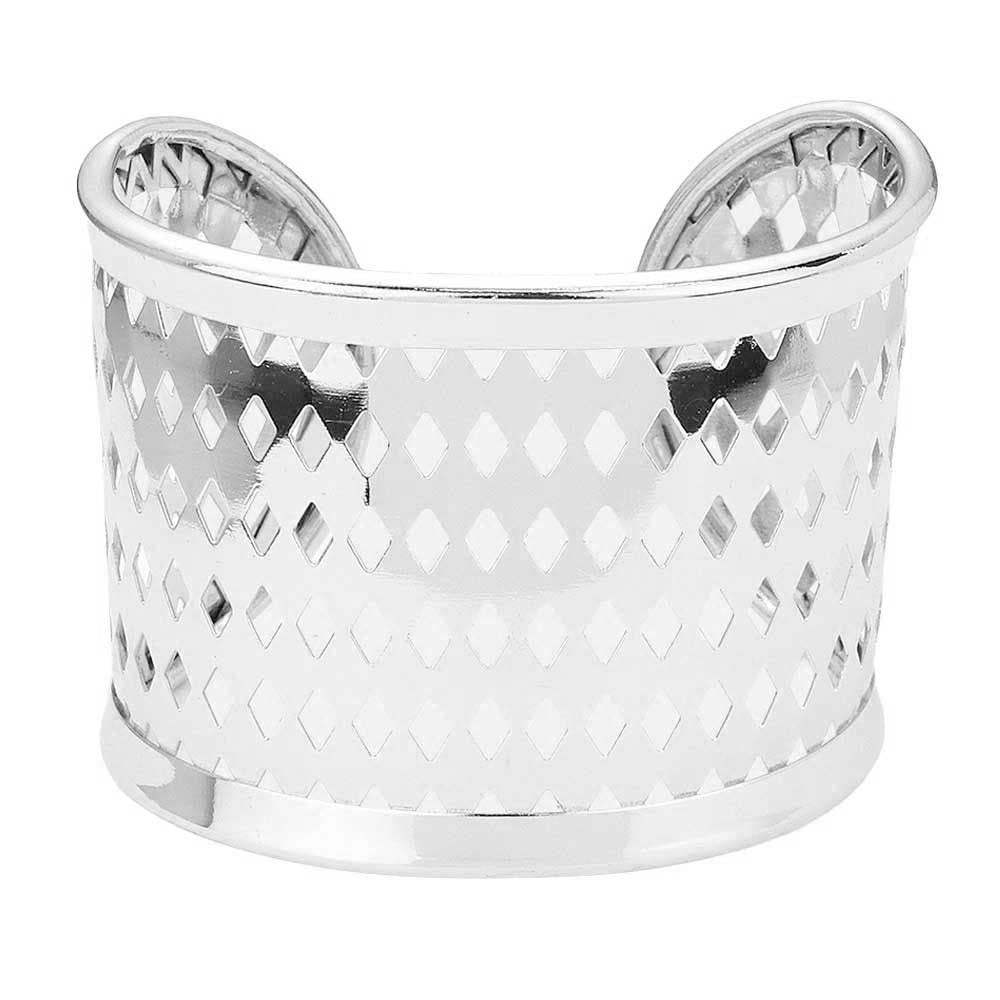 Metal Cut Out Detailed Split Cuff Bracelet - Madeline Love - Flyclothing LLC