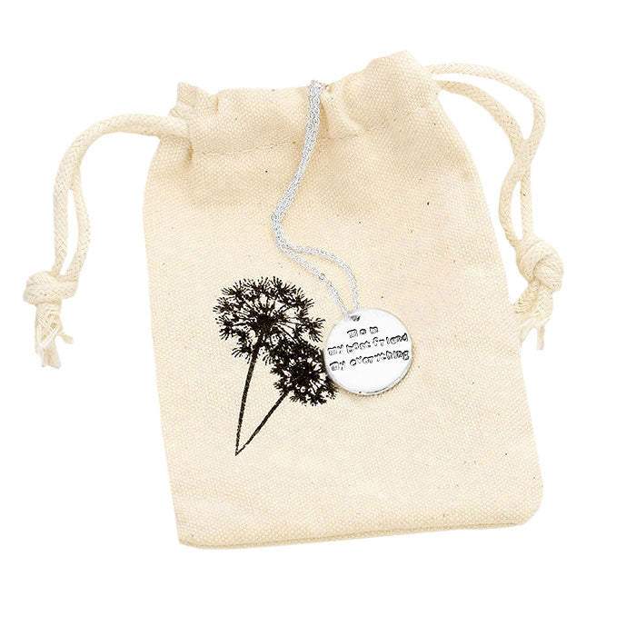 Mom My Best Friend Disc Pendant Necklace Gift Bag Set - Madeline Love - Flyclothing LLC