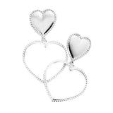 Open Metal Heart Link Dangle Earrings - Madeline Love - Flyclothing LLC
