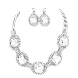 Pave Trim Glass Crystal Link Necklace - Madeline Love - Flyclothing LLC