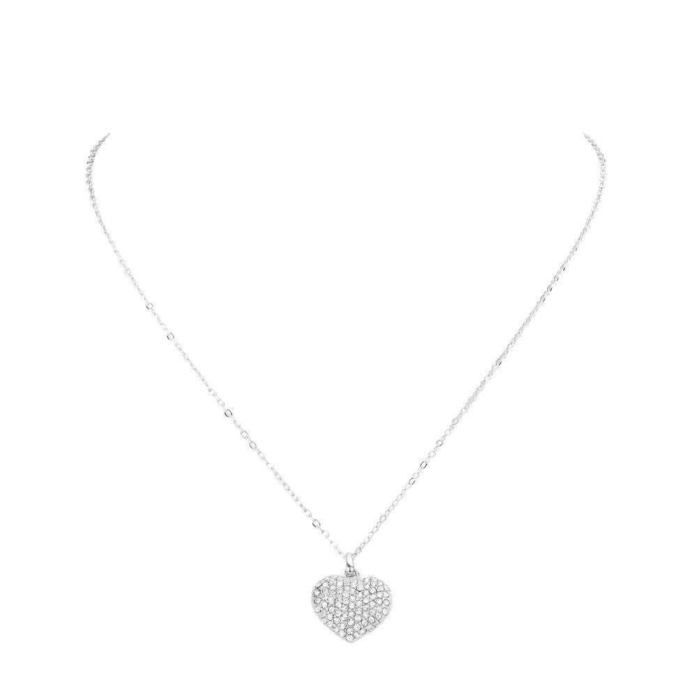 Pave heart pendant necklace - Madeline Love - Flyclothing LLC