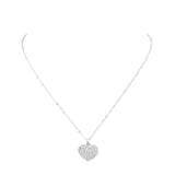 Pave heart pendant necklace - Madeline Love - Flyclothing LLC